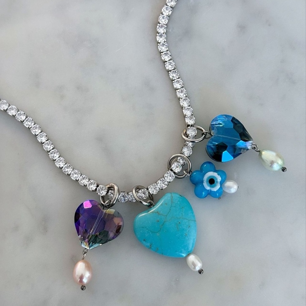 HRH COLLECTION 925 sterling silver tennis chain necklace
